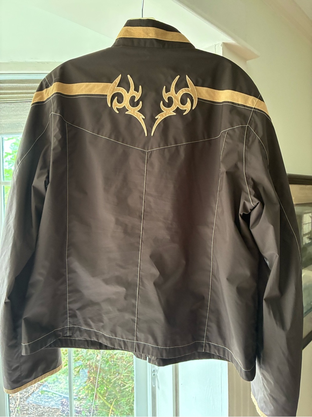 Bogner chocolate brown and tan suede weather gear windbreaker